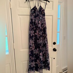 Jessica Simpson Purple Blue Pink Halter Maxi Dress